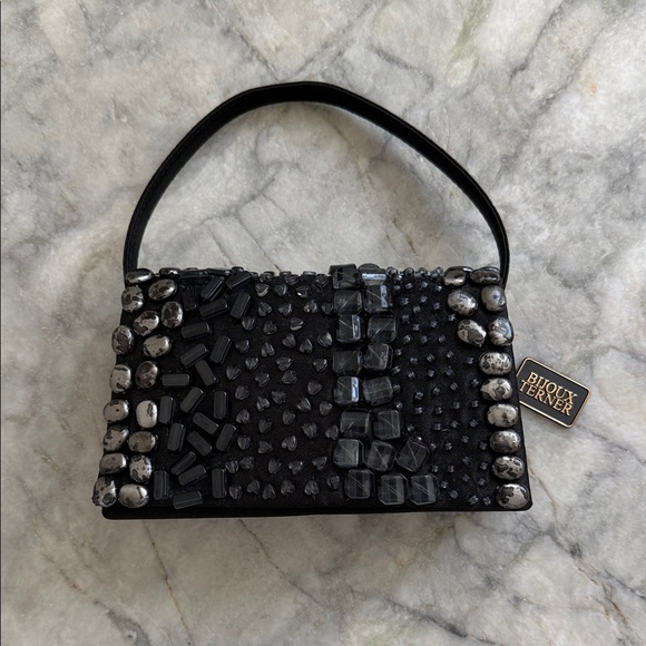 Bijoux Terner Handbags - Bijoux Terner | Black Beaded Evening Bag